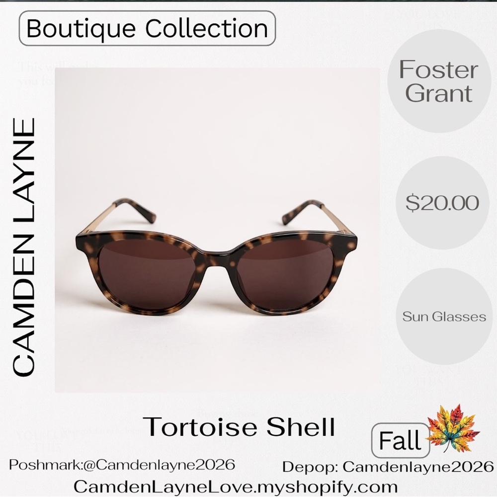 Foster Grant Tortoise Shell Sunglasses - Picture 2 of 8